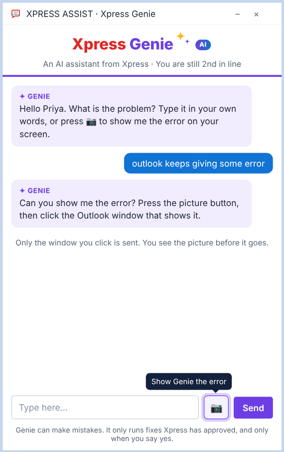 The Show Genie the error button